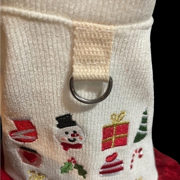 Christmas Dog Dress Lace Tulle Bottom Leash attachment Beige Red embroidery - Picture 10 of 16